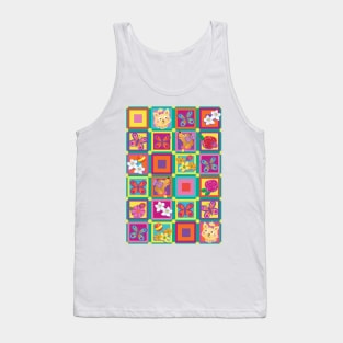 Dogs & Butterflies in Squares Tank Top